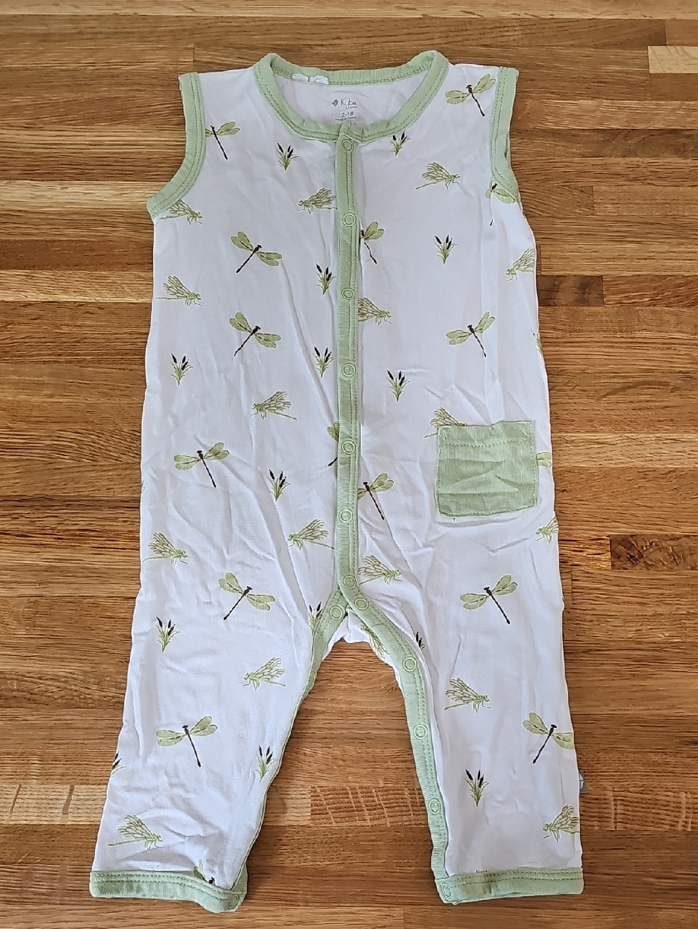 Kyte Baby Button Sleeveles Romper In Dragonfly